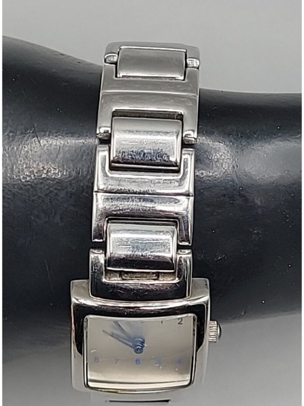 Vintage Android USA OKO Designs Square Silver Tone Women's Watch 22mm 6.5" 1990s - Picture 7 of 16